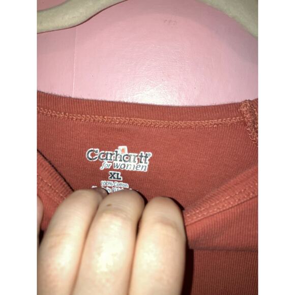 Carhartt Rust Orange Cotton Crewneck T-Shirt Womens XL - Picture 3 of 4